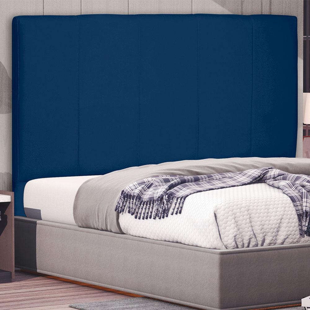 Cabeceira Solteiro 0,90m Ravenna Suede Azul Marinho - Pallazio