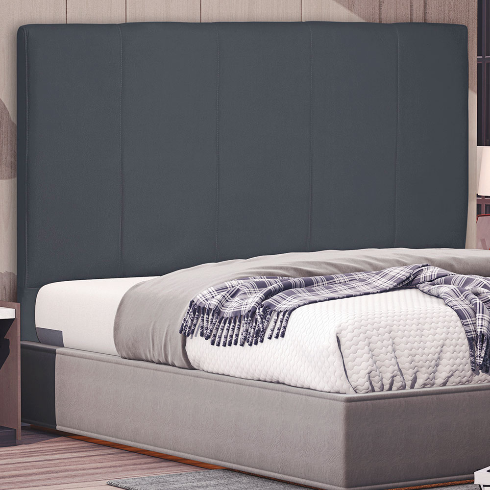 Cabeceira Solteiro 0,90m Ravenna Suede Cinza - Pallazio