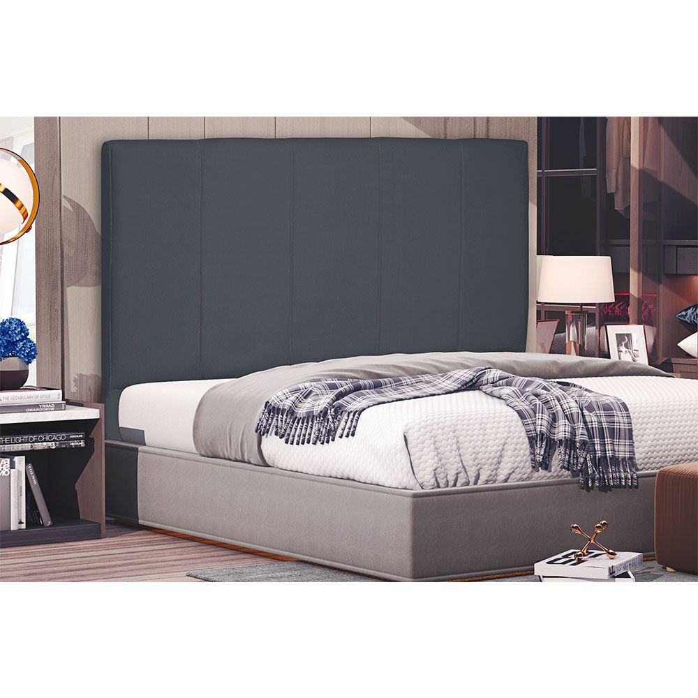 Cabeceira Solteiro 0,90m Ravenna Suede Cinza - Pallazio