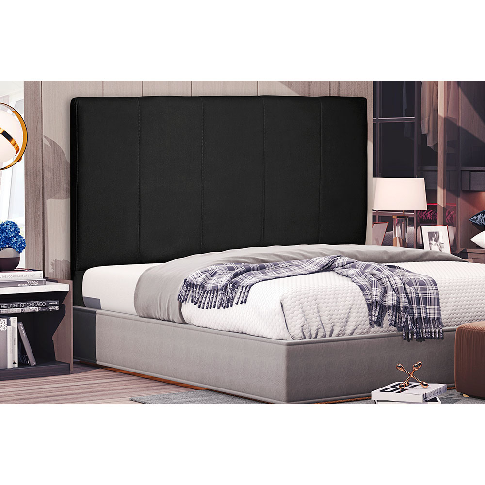 Cabeceira Solteiro 0,90m Ravenna Suede Preto - Pallazio
