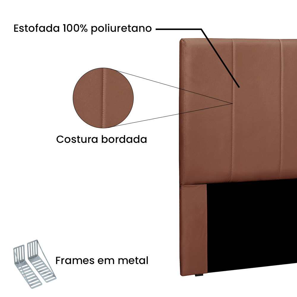 Cabeceira Solteiro 0,90m Ravenna Veludo Cobre - Pallazio