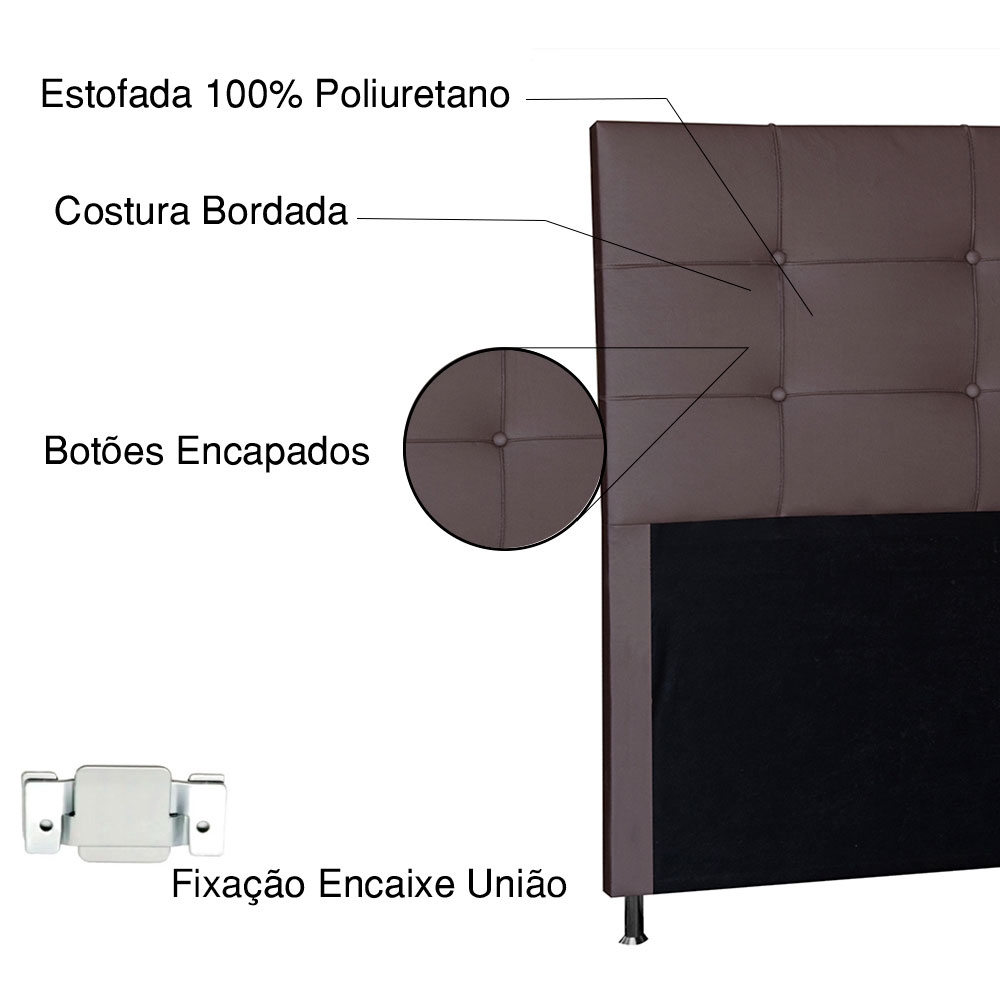 Cabeceira Solteiro 0,90m Roma Corano Marrom - Pallazio