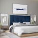 Cabeceira Solteiro 0,90m Roma Suede Azul Marinho - Pallazio