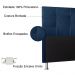 Cabeceira Solteiro 0,90m Roma Suede Azul Marinho - Pallazio