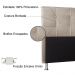 Cabeceira Solteiro 0,90m Roma Suede Bege - Pallazio