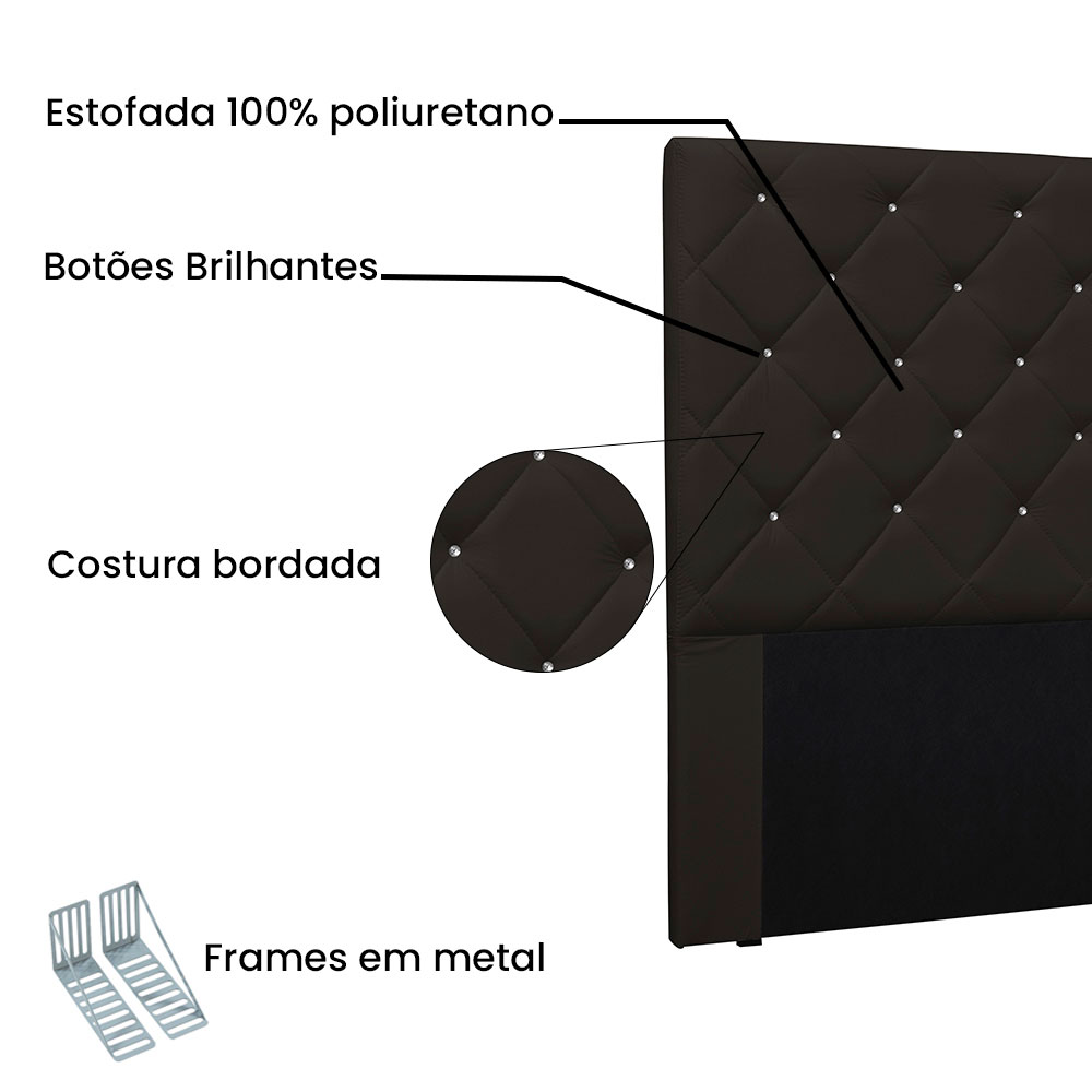 Cabeceira Solteiro 0,90m Tânia Corano Marrom - Pallazio