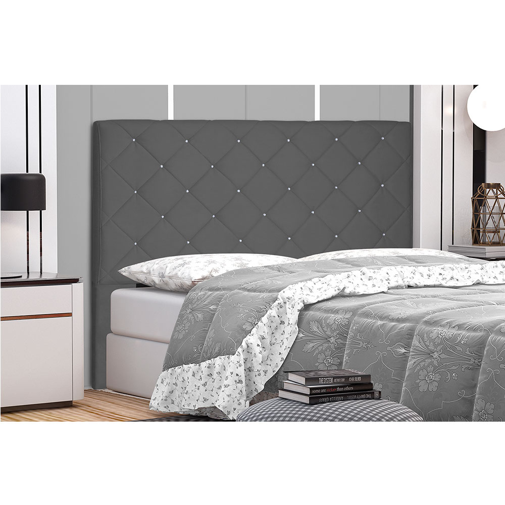 Cabeceira Solteiro 0,90m Tânia Suede Cinza - Pallazio