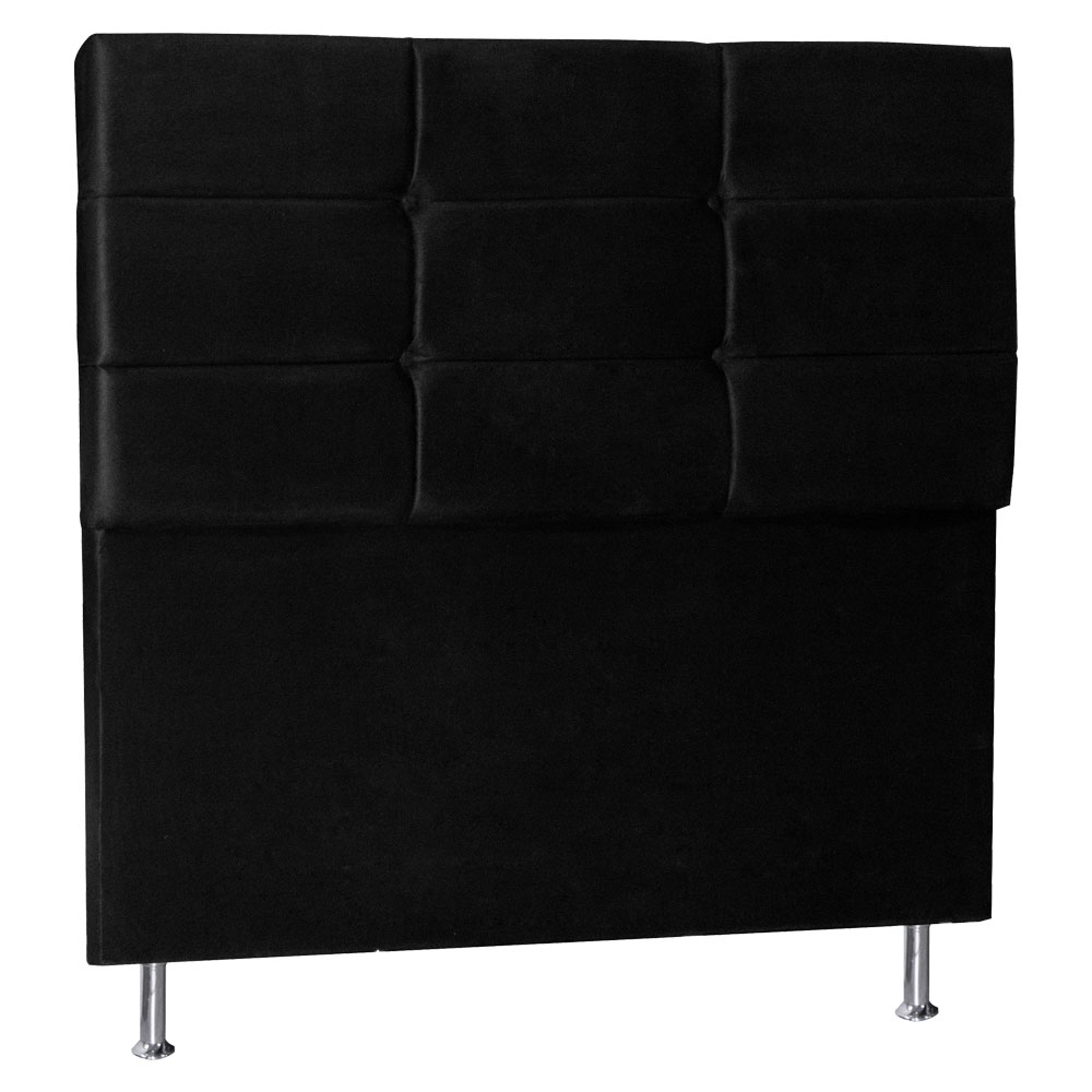 Cabeceira Solteiro 0,90m Tóquio Suede Preto - Pallazio
