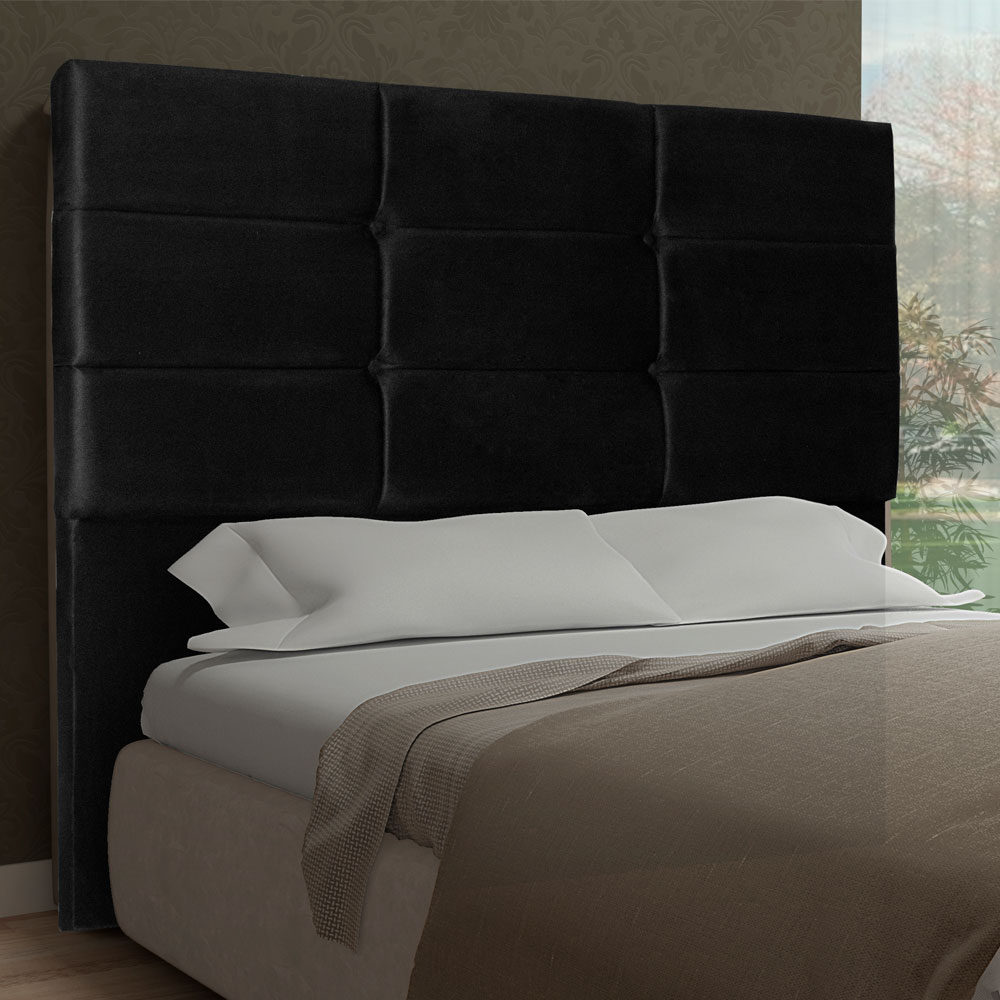 Cabeceira Solteiro 0,90m Tóquio Suede Preto - Pallazio