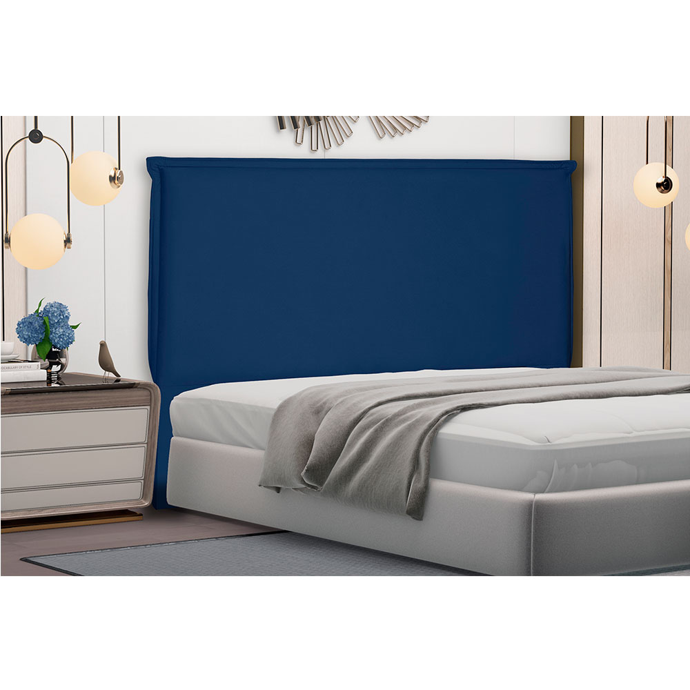 Cabeceira Solteiro 0,90m Veneza Suede Azul Marinho - Pallazio