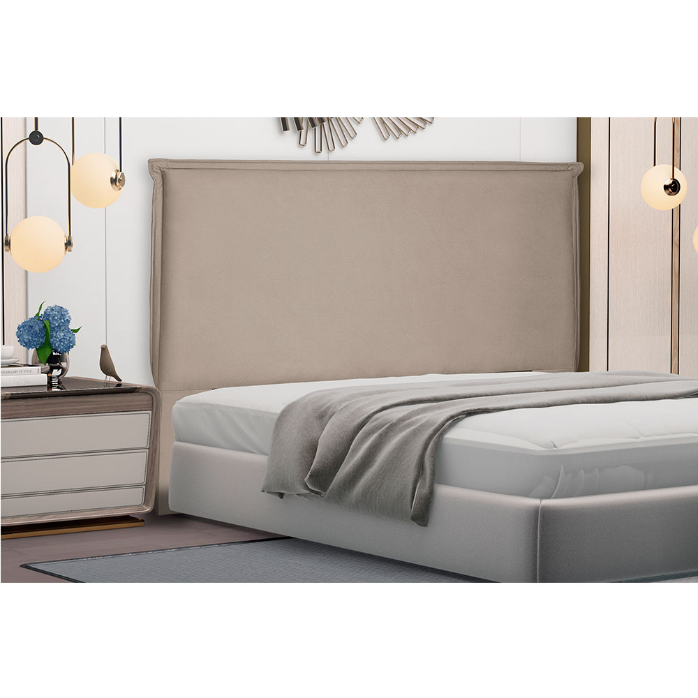 Cabeceira Solteiro 0,90m Veneza Suede Bege - Pallazio