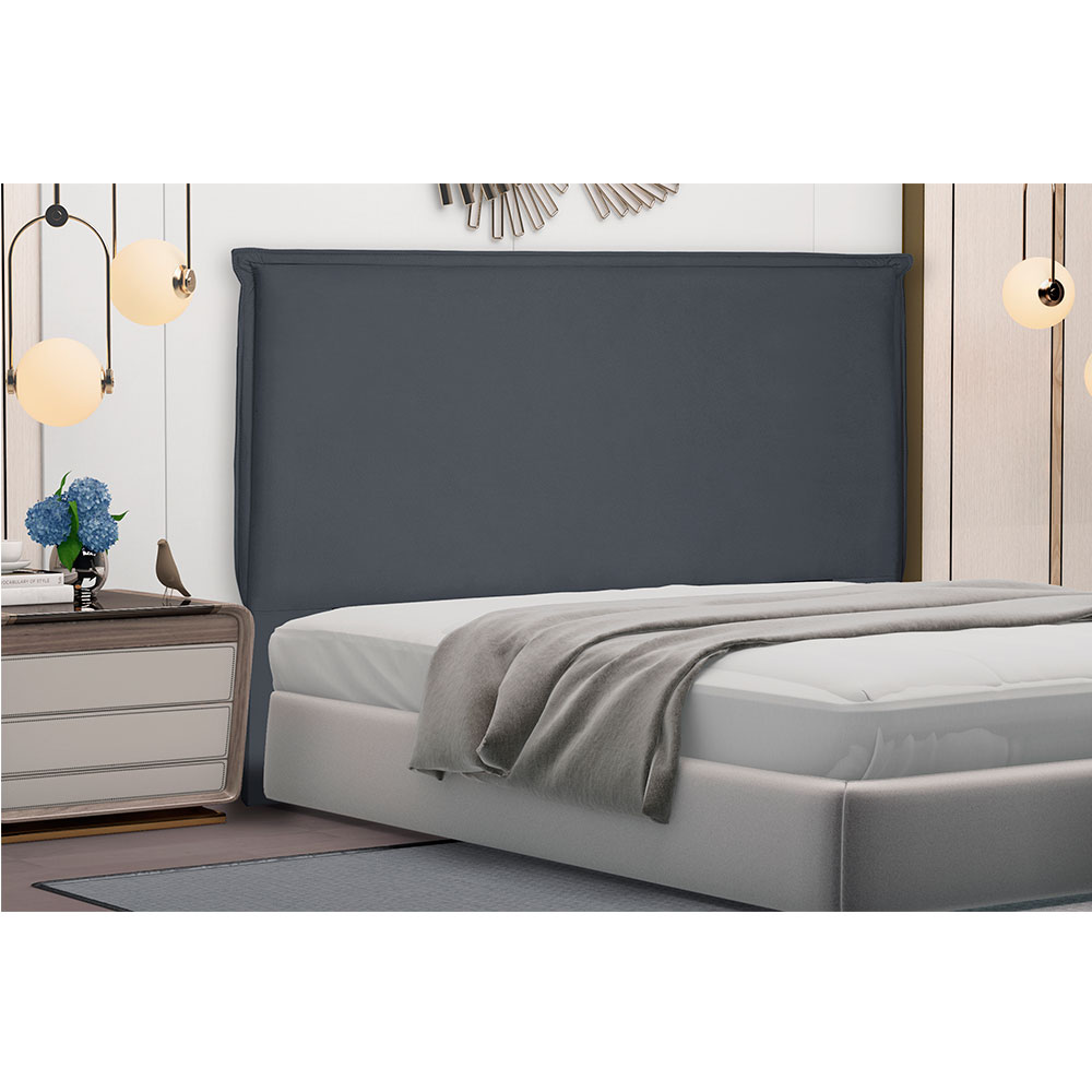 Cabeceira Solteiro 0,90m Veneza Suede Cinza - Pallazio