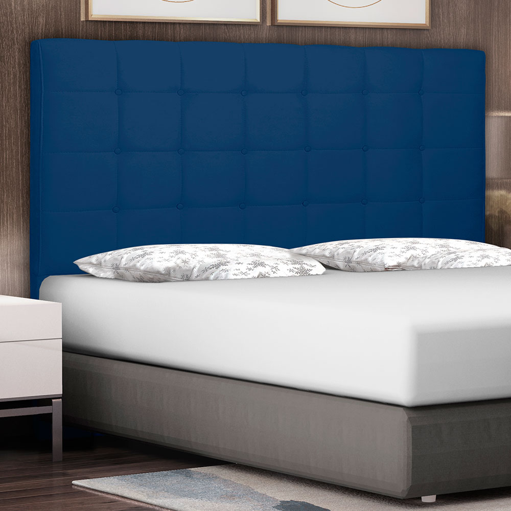 Cabeceira Solteiro 0,90m Verona Suede Azul Marinho - Pallazio