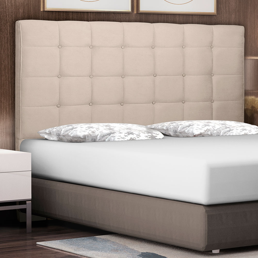 Cabeceira Solteiro 0,90m Verona Suede Bege - Pallazio