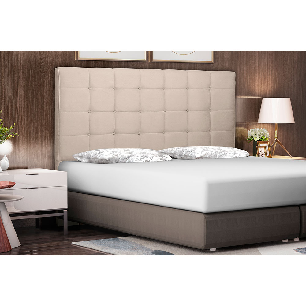 Cabeceira Solteiro 0,90m Verona Suede Bege - Pallazio