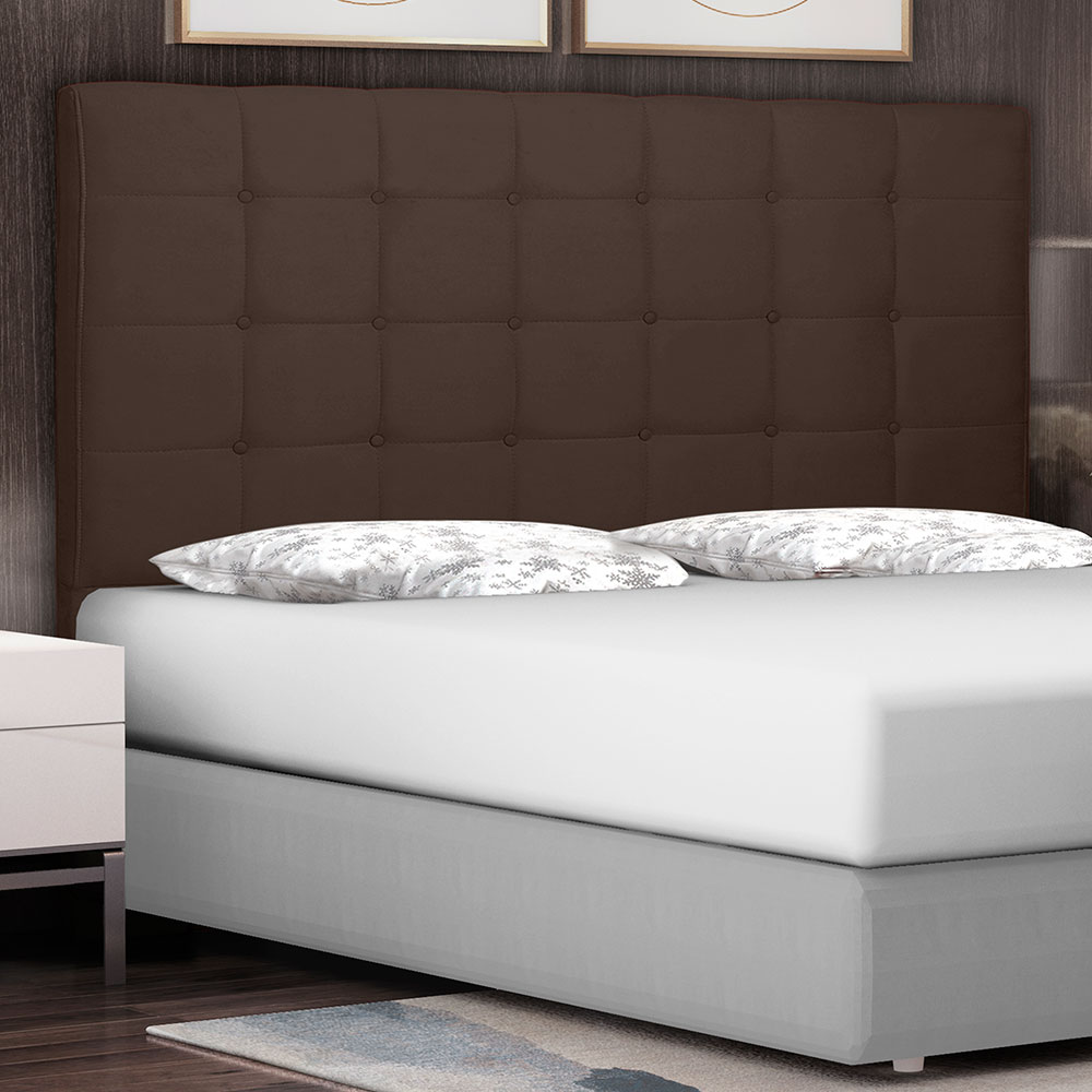 Cabeceira Solteiro 0,90m Verona Suede Marrom Café - Pallazio