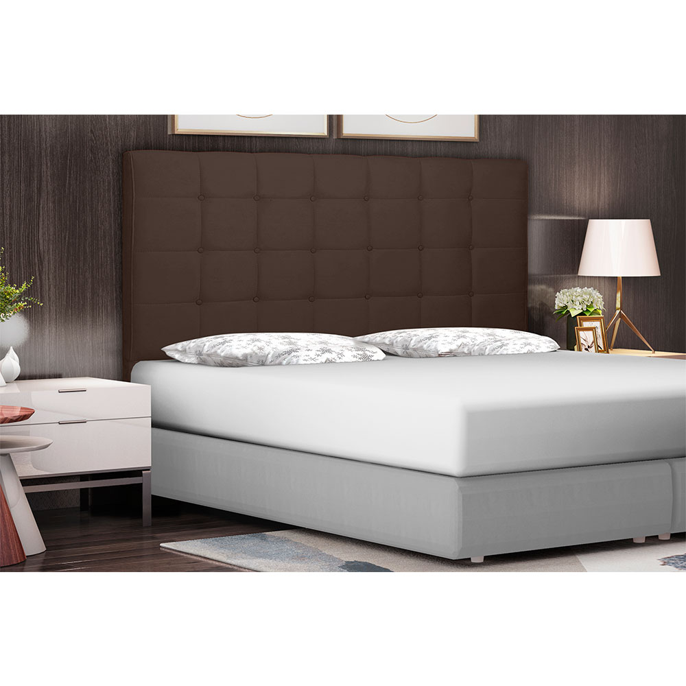 Cabeceira Solteiro 0,90m Verona Suede Marrom Café - Pallazio