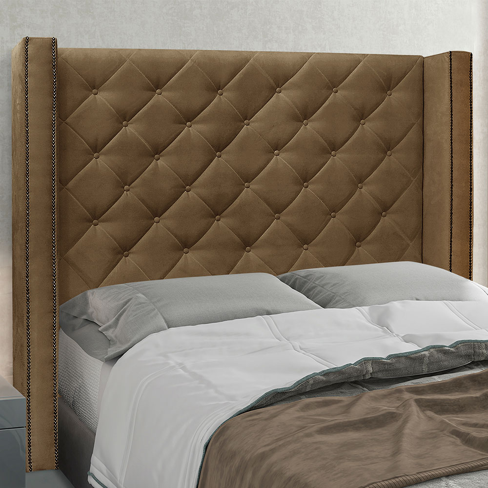 Cabeceira Solteiro 0,90m Vicenza Suede Caramelo - Pallazio