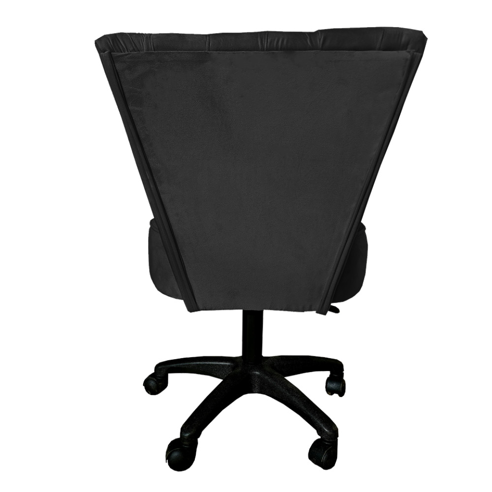 Cadeira Mocho Capitonê Elegância Veludo Preto Base Giratória - Pallazio