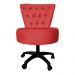 Cadeira Mocho Capitonê Elegância Veludo Vermelho Base Giratória - Pallazio