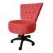 Cadeira Mocho Capitonê Elegância Veludo Vermelho Base Giratória - Pallazio
