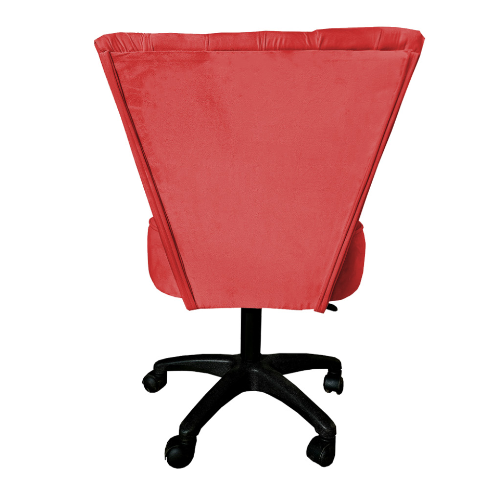 Cadeira Mocho Capitonê Elegância Veludo Vermelho Base Giratória - Pallazio