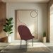 Cadeira Poltrona de Jantar Ariel Suede Marsala Pés de Ferro Preto - Pallazio