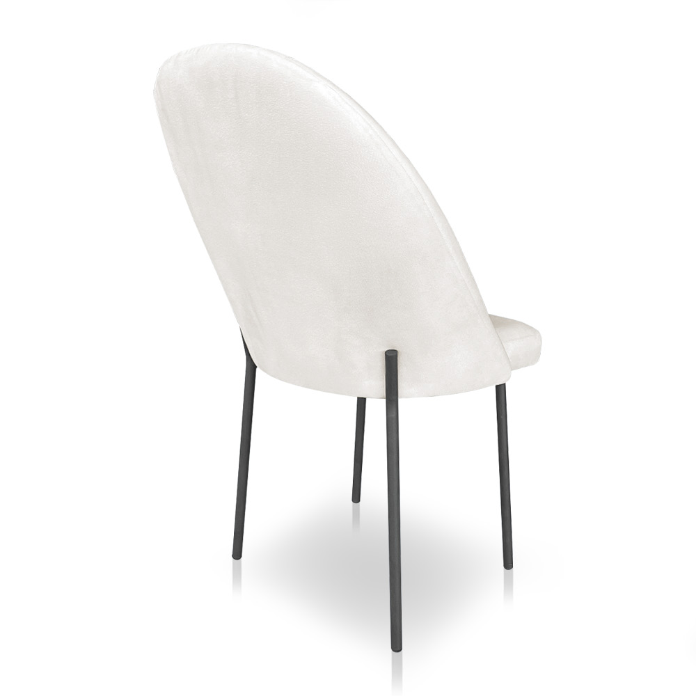 Cadeira Poltrona de Jantar Ariel Suede Pés de Ferro Preto - Pallazio