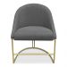 Cadeira Poltrona de Jantar Bela Linho Grafite Base Metálica Industrial Dourado - Pallazio