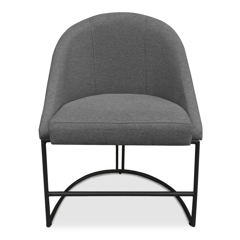 Cadeira Poltrona de Jantar Bela Linho Grafite Base Metálica Industrial Preto - Pallazio