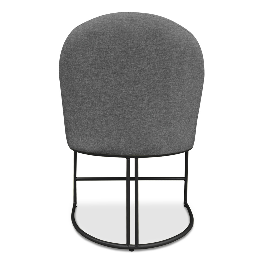 Cadeira Poltrona de Jantar Bela Linho Grafite Base Metálica Industrial Preto - Pallazio