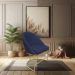 Cadeira Poltrona de Jantar Bela Suede Azul Marinho Base Metálica Industrial Dourado - Pallazio