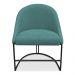 Cadeira Poltrona de Jantar Bela Suede Azul Turquesa Base Metálica Industrial Preto - Pallazio