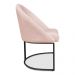 Cadeira Poltrona de Jantar Bela Suede Rosa Bebê Base Metálica Industrial Preto - Pallazio