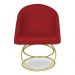 Cadeira Poltrona de Jantar Bela Suede Vermelho Base Metálica Luxo Dourado - Pallazio