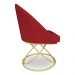 Cadeira Poltrona de Jantar Bela Suede Vermelho Base Metálica Luxo Dourado - Pallazio