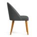 Cadeira Poltrona de Jantar Estofada Luna Boucle Grafite Pés Palito Castanho - Pallazio