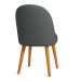 Cadeira Poltrona de Jantar Estofada Luna Boucle Grafite Pés Palito Castanho - Pallazio