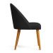 Cadeira Poltrona de Jantar Estofada Luna Boucle Preto Pés Palito Castanho - Pallazio