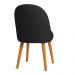 Cadeira Poltrona de Jantar Estofada Luna Boucle Preto Pés Palito Castanho - Pallazio