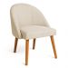 Cadeira Poltrona de Jantar Luna Suede Pés Palito Castanho - Pallazio