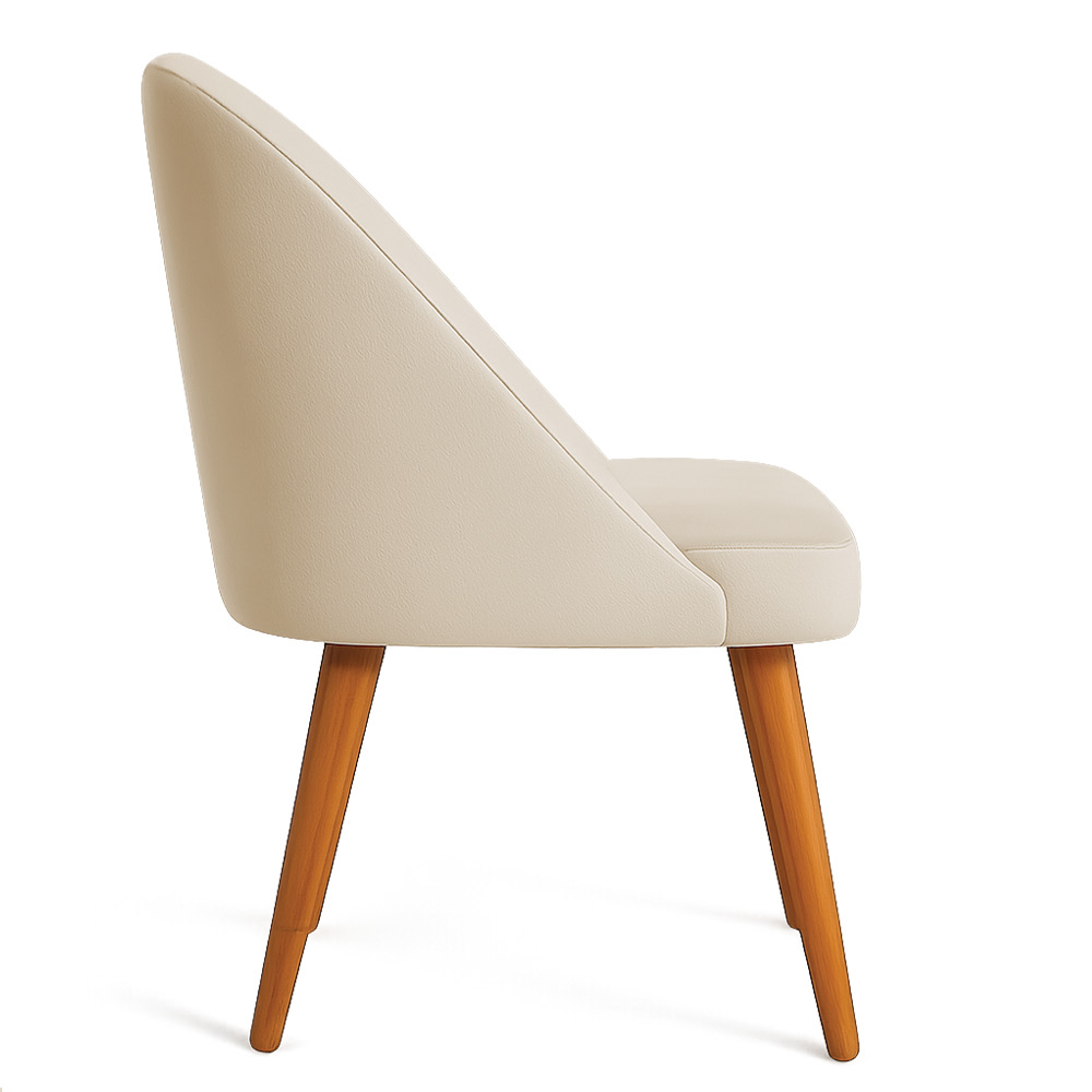 Cadeira Poltrona de Jantar Luna Suede Pés Palito Castanho - Pallazio