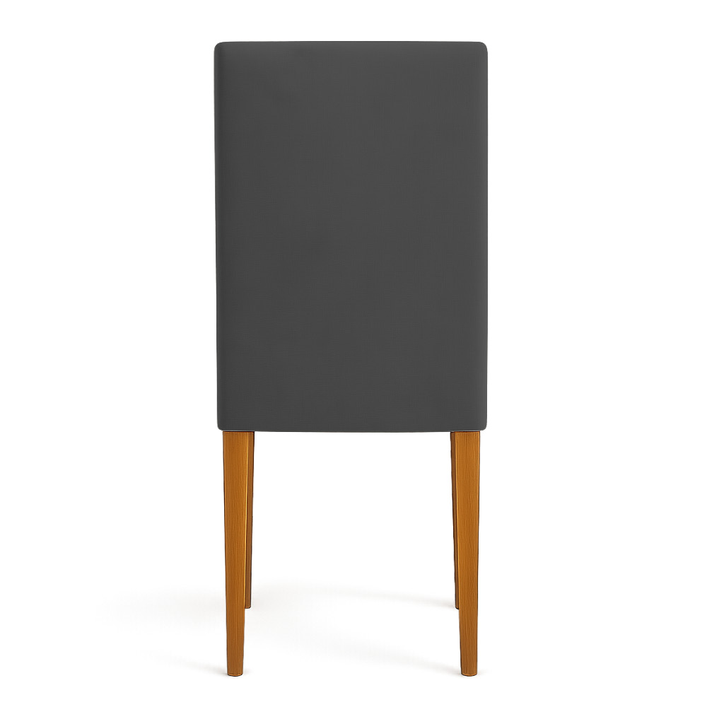 Cadeira de Jantar Estofada Siena Veludo Grafite Pés Trapézio Castanho - Pallazio