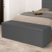 Calçadeira Recamier Baú King 1,95m Berlim Suede Cinza - Pallazio