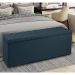 Calçadeira Recamier Baú King 1,95m Madrid Suede Azul Marinho - Pallazio