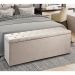 Calçadeira Recamier Baú King 1,95m Madrid Suede Bege - Pallazio