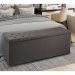 Calçadeira Recamier Baú King 1,95m Madrid Suede Cinza - Pallazio