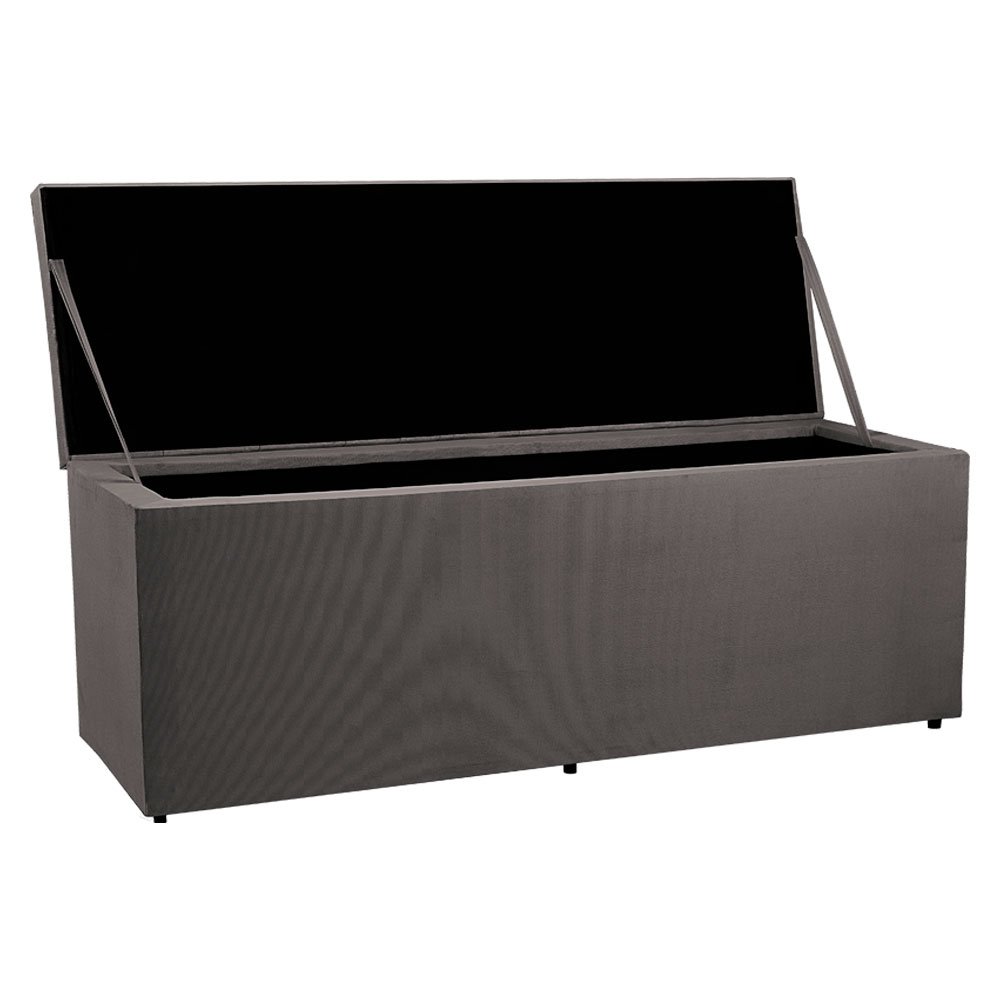 Calçadeira Recamier Baú King 1,95m Madrid Suede Cinza - Pallazio