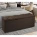 Calçadeira Recamier Baú King 1,95m Madrid Suede Marrom - Pallazio