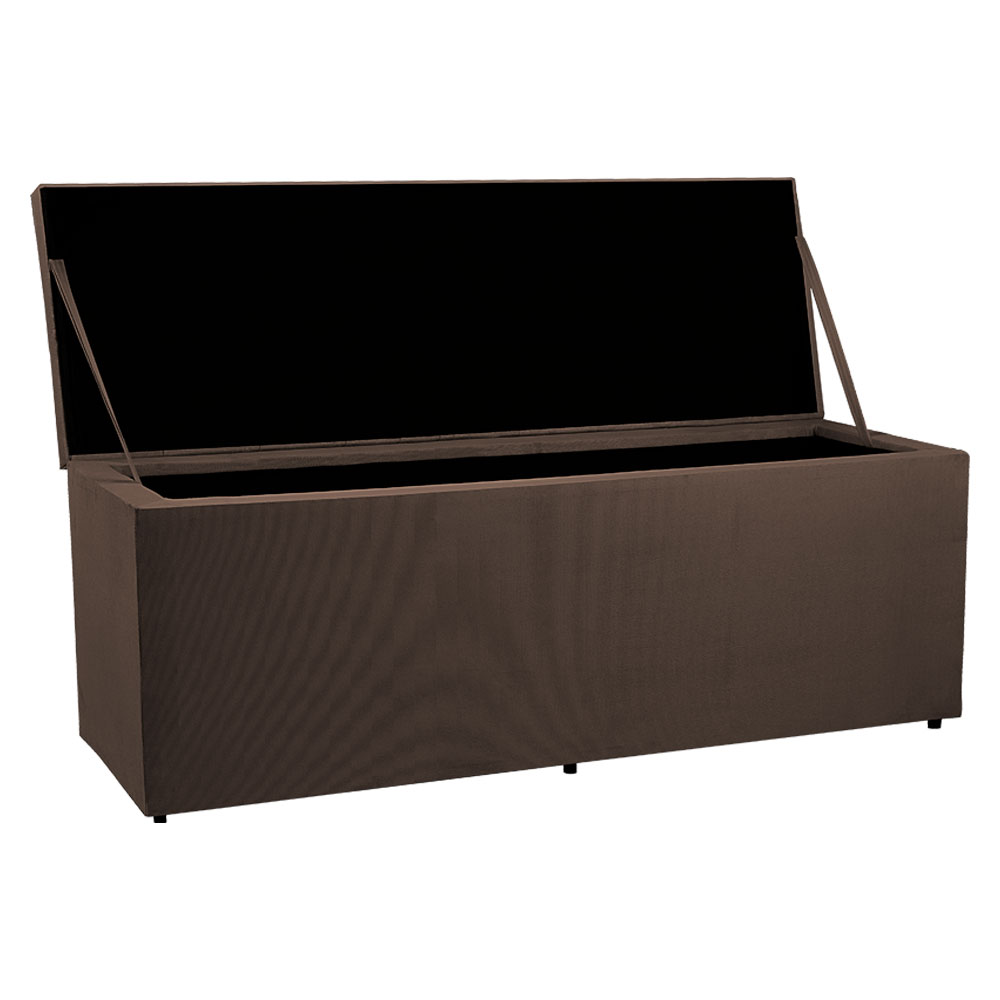 Calçadeira Recamier Baú King 1,95m Madrid Suede Marrom - Pallazio